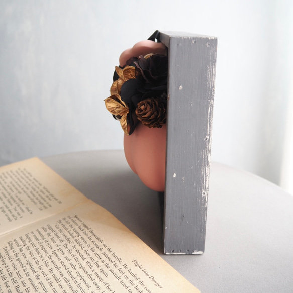 リニューアル✨【ハロウィン壁掛けアレンジ 】大人可愛いピンクパンプキンの2wayアレンジメント 7枚目の画像