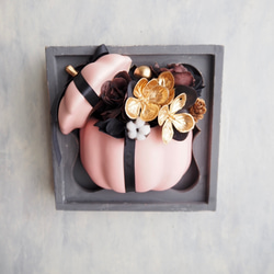 リニューアル✨【ハロウィン壁掛けアレンジ 】大人可愛いピンクパンプキンの2wayアレンジメント 4枚目の画像