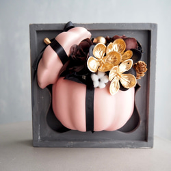 リニューアル✨【ハロウィン壁掛けアレンジ 】大人可愛いピンクパンプキンの2wayアレンジメント 15枚目の画像