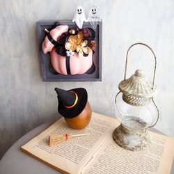 リニューアル✨【ハロウィン壁掛けアレンジ 】大人可愛いピンクパンプキンの2wayアレンジメント 5枚目の画像