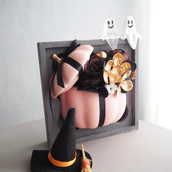 リニューアル✨【ハロウィン壁掛けアレンジ 】大人可愛いピンクパンプキンの2wayアレンジメント 10枚目の画像