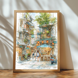 ドイツの中世の街ローテンブルク・オプ・デア・タウバー 水彩画