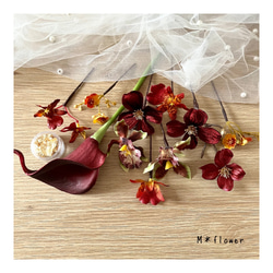 ⌘ワイン×ラズベリー⌘ウェディングブーケ アーティフィシャル