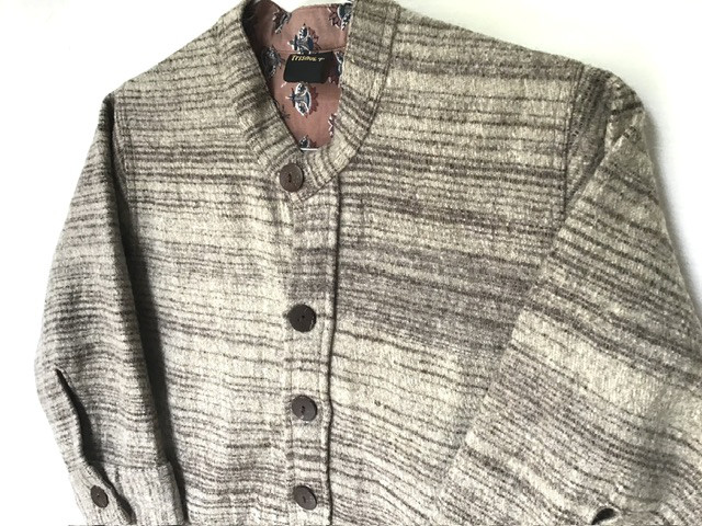 5　手紡ぎ手織りヒマラヤンウール100% クルタ襟ワンピース コート