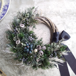 rose fumé＞＊春リース＊春色＊スプリング＊フラワーリース＊ハーフ