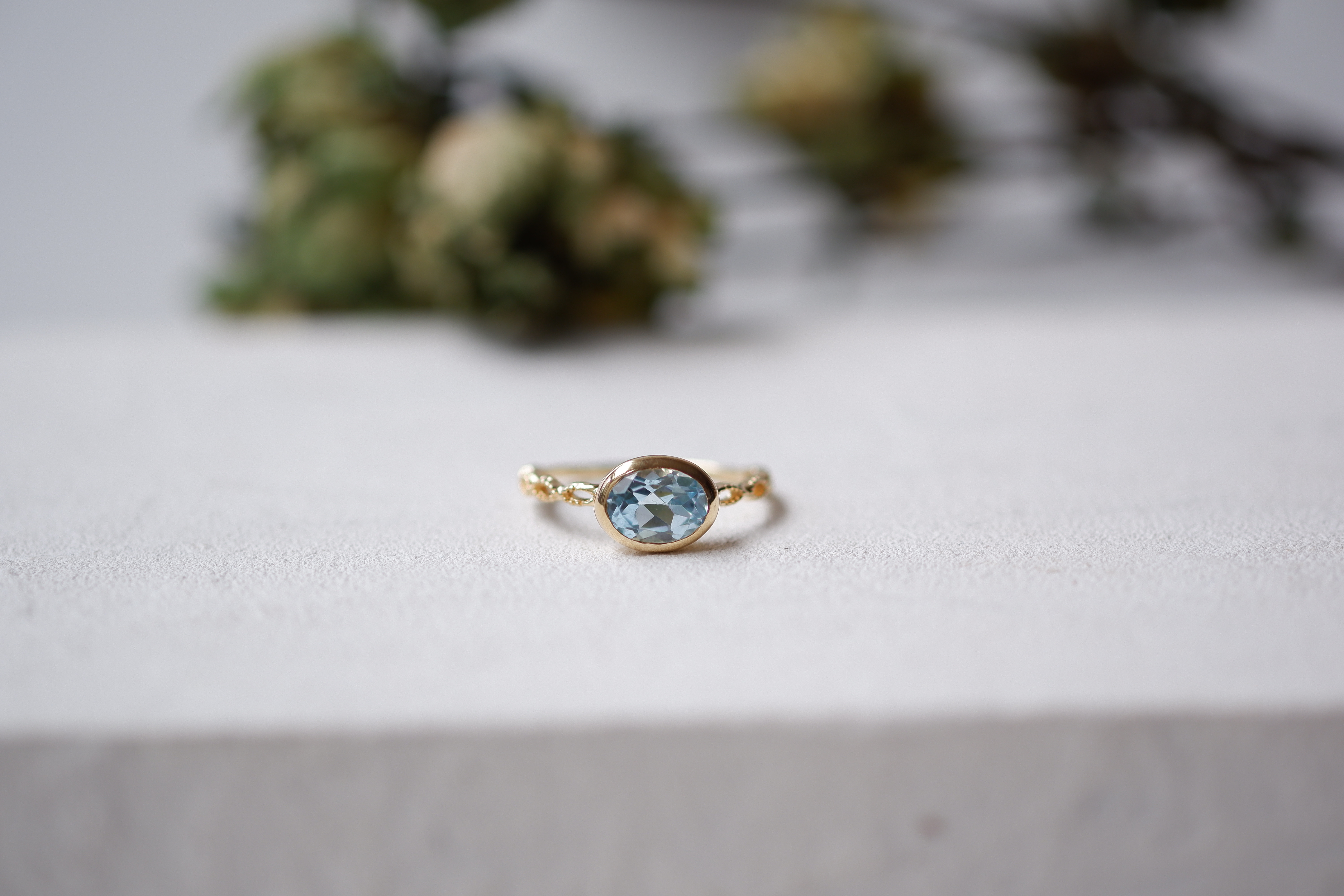【受注生産】8×6 Marquise 「Blue topaz」