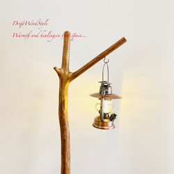 Y字に突き出る枝の流木スタンド ランタンやエアプラントを飾れる置物 北欧 照明 N106 5枚目の画像