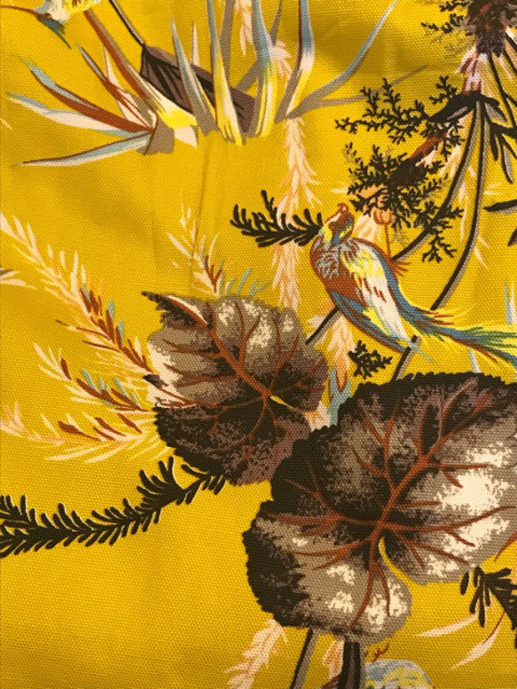 植物　鳥　鳥柄スカート　スカート　大人スカート　ギャザースカート　マスタード　葉　森林　ジャングル gergana.siteforgestudio.com