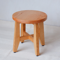 丸座のスツール【short：33㎝】 椅子/木製/無垢/木の椅子/大人と子供