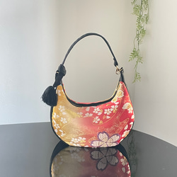 帯リメイクバッグ 桜さくら Mサイズ 和装バッグ 帯バッグ トートバッグ