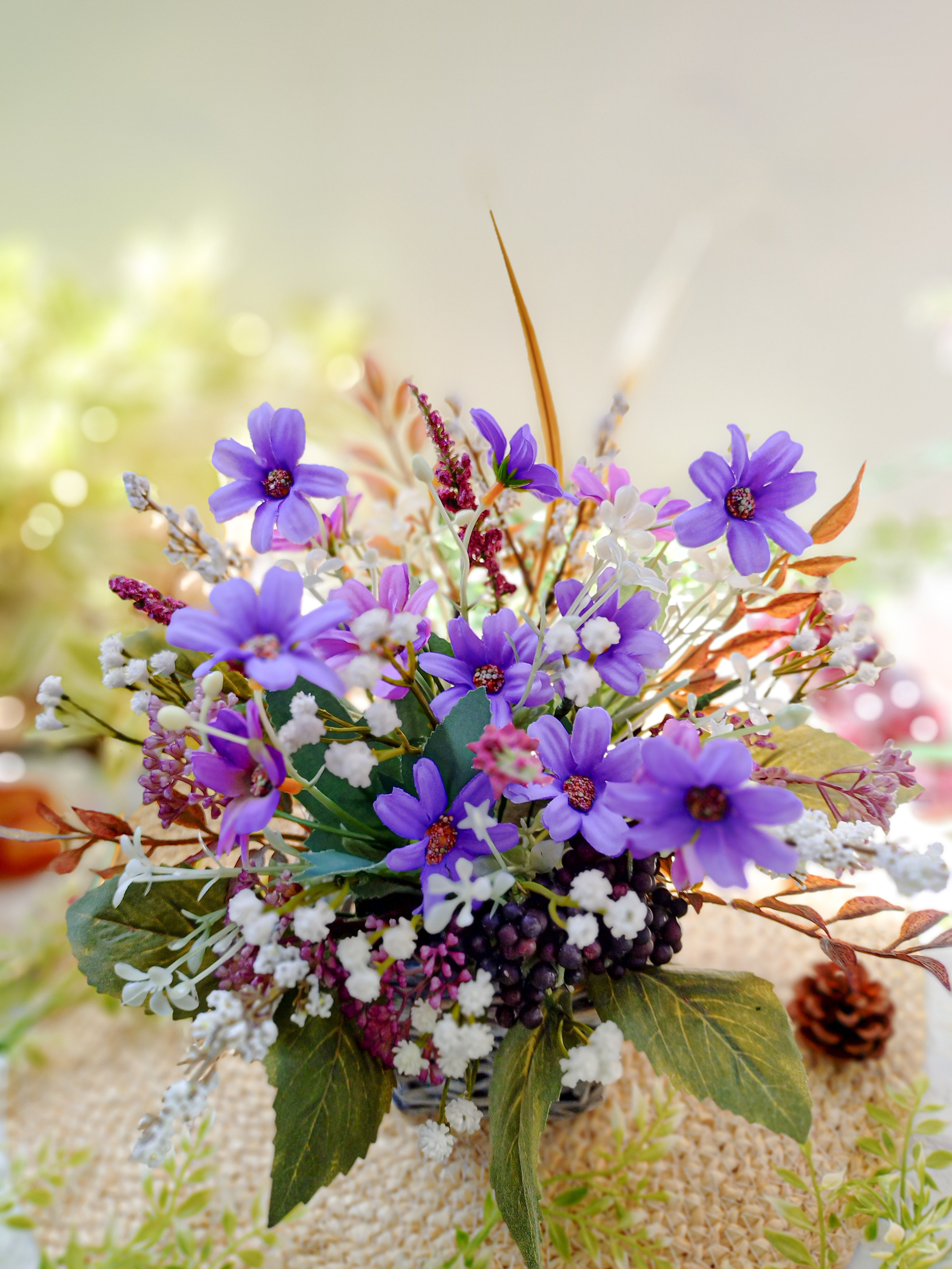 デージーとかすみ草の心安らぐアレンジ♡ 秋色♡優しい秋♡美しい秋♡穏やかな秋♡心安らぐ秋♡アスチルベ♡秋限定 2025