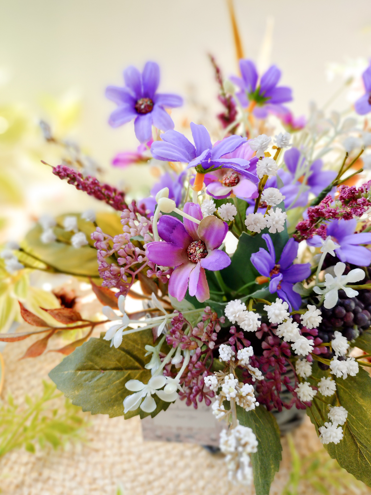 デージーとかすみ草の心安らぐアレンジ♡ 秋色♡優しい秋♡美しい秋♡穏やかな秋♡心安らぐ秋♡アスチルベ♡秋限定 2025