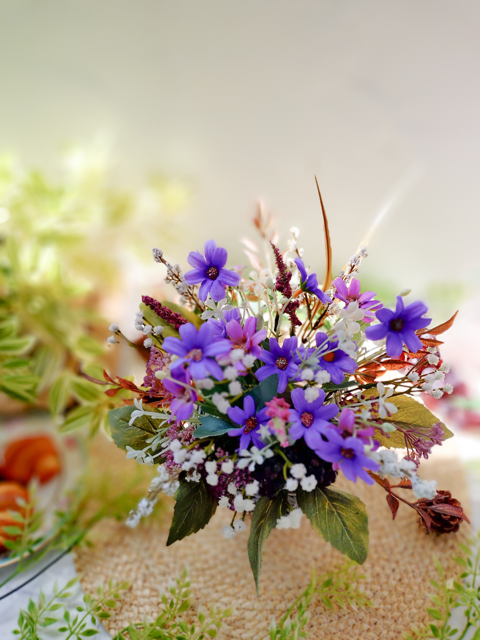 デージーとかすみ草の心安らぐアレンジ♡ 秋色♡優しい秋♡美しい秋♡穏やかな秋♡心安らぐ秋♡アスチルベ♡秋限定 2025