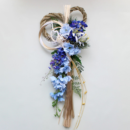 2026しめ縄飾り 新作 新春の慶び しめ縄飾りロング50cm デルフィニュウ