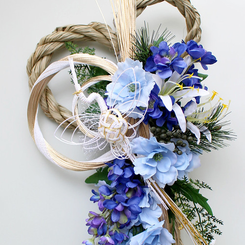 2026しめ縄飾り 新作 新春の慶び しめ縄飾りロング50cm デルフィニュウ