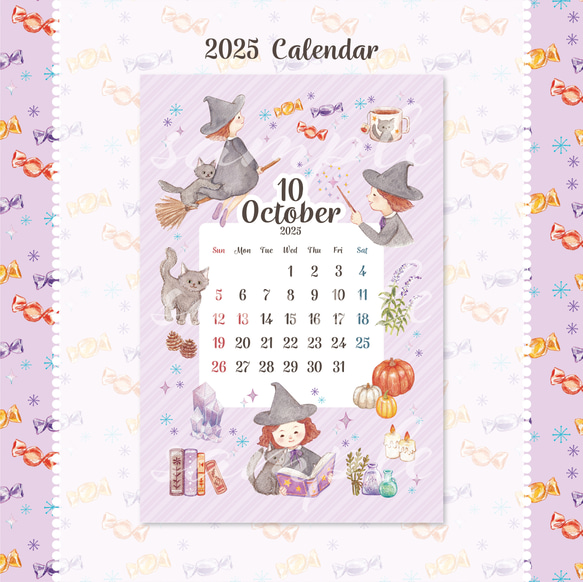 魔法使い 2025年10月の日付シート（マスキングシール）sticker 5枚目の画像