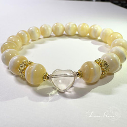 【シャンパンクォーツ ハニーカルサイト】心を照らす光 天然石 ブレスレット シャンパンクォーツ ハニーカルサイト】心を照らす光 天然石