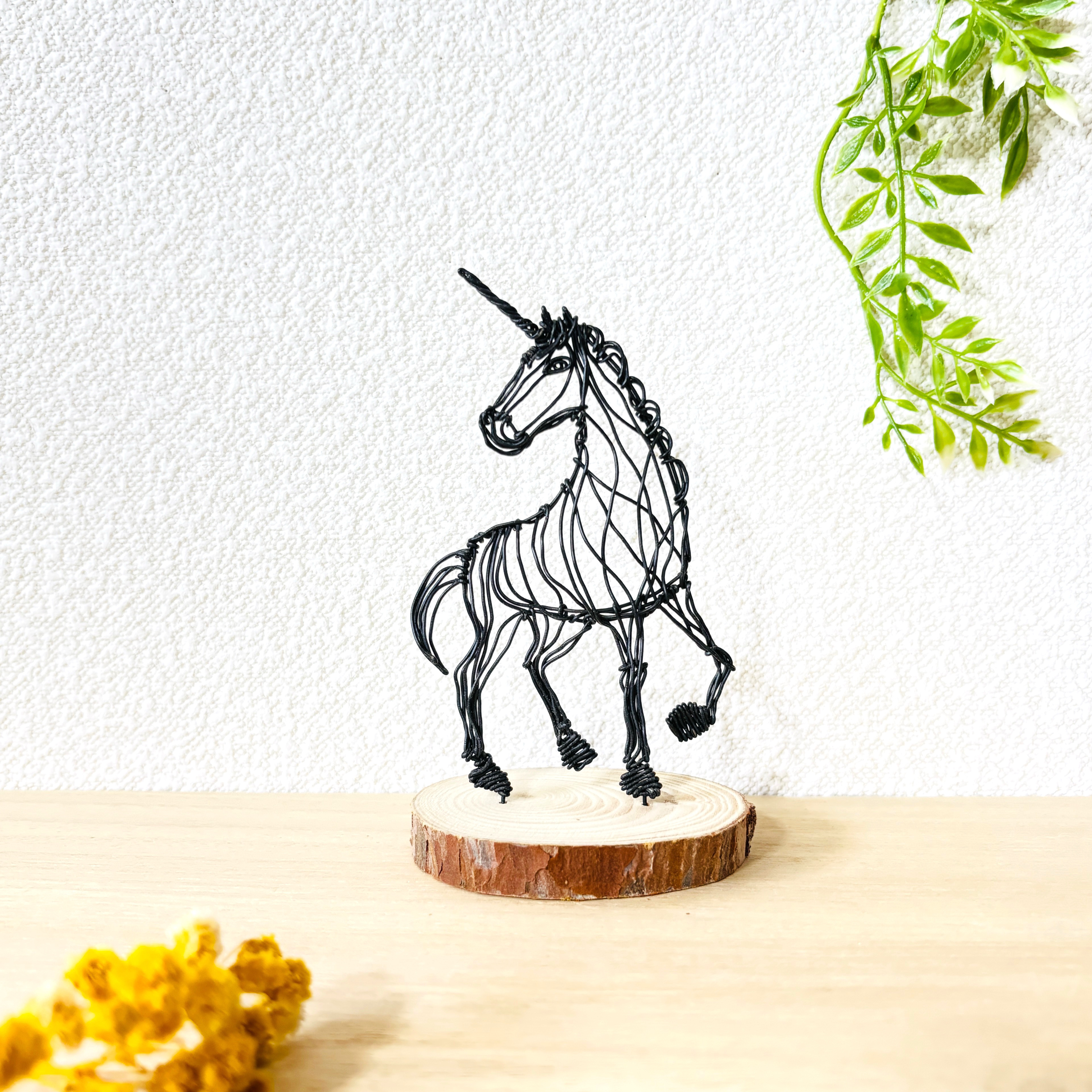【受注制作】【上質なワイヤーアート　ユニコーン】午年　ワイヤークラフト　ワイヤーアート　インテリア　インテリア雑貨