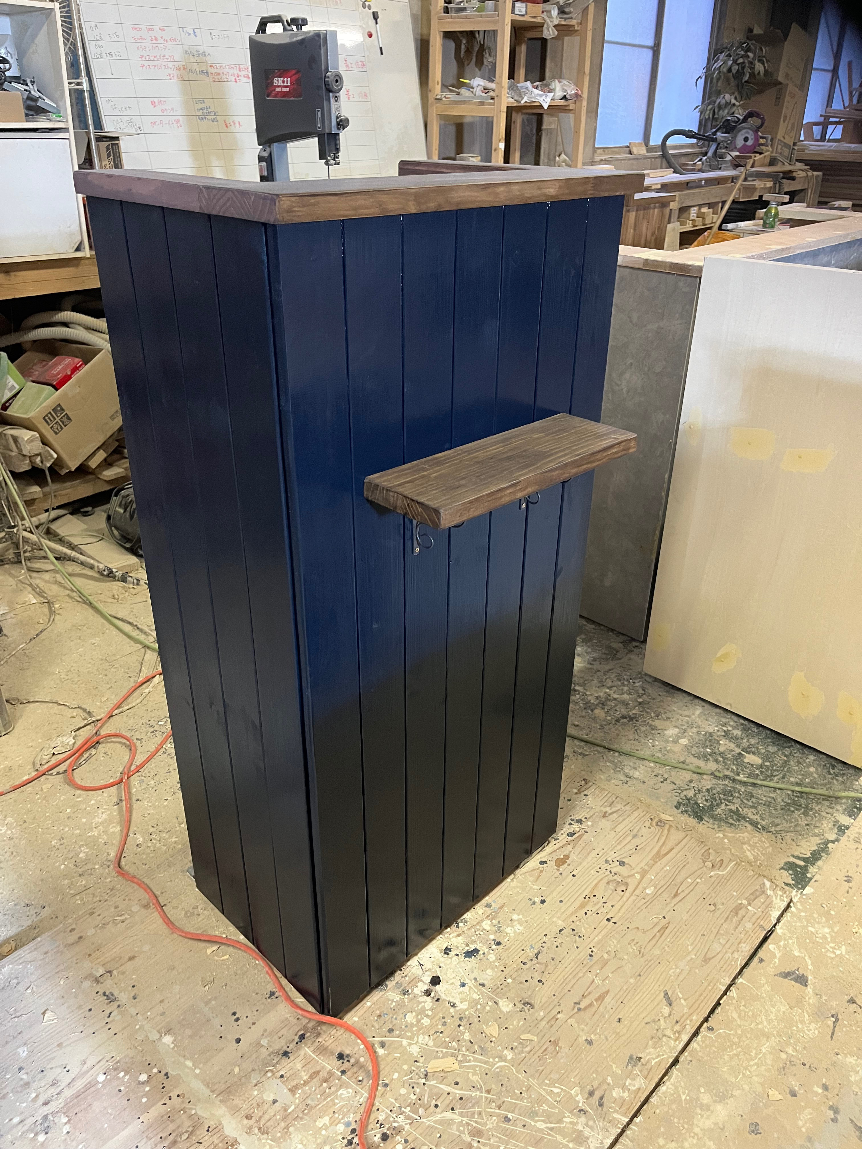 ブラックネイビー　レジカウンター　受付カウンター　レジ台