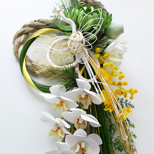 専用＊迎春2026 胡蝶蘭&ダリア グリーン 正月飾り(フェイク) お正月