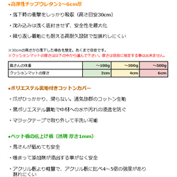 老鳥用 高齢インコ用 落下防止・底冷え対策 ケージ底上げ オーダーメイド クッションマット（鳥さんの体重～500gまで） 7枚目の画像