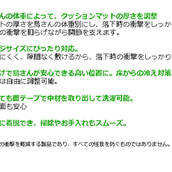 老鳥用 高齢インコ用 落下防止・底冷え対策 ケージ底上げ オーダーメイド クッションマット（鳥さんの体重～500gまで） 5枚目の画像
