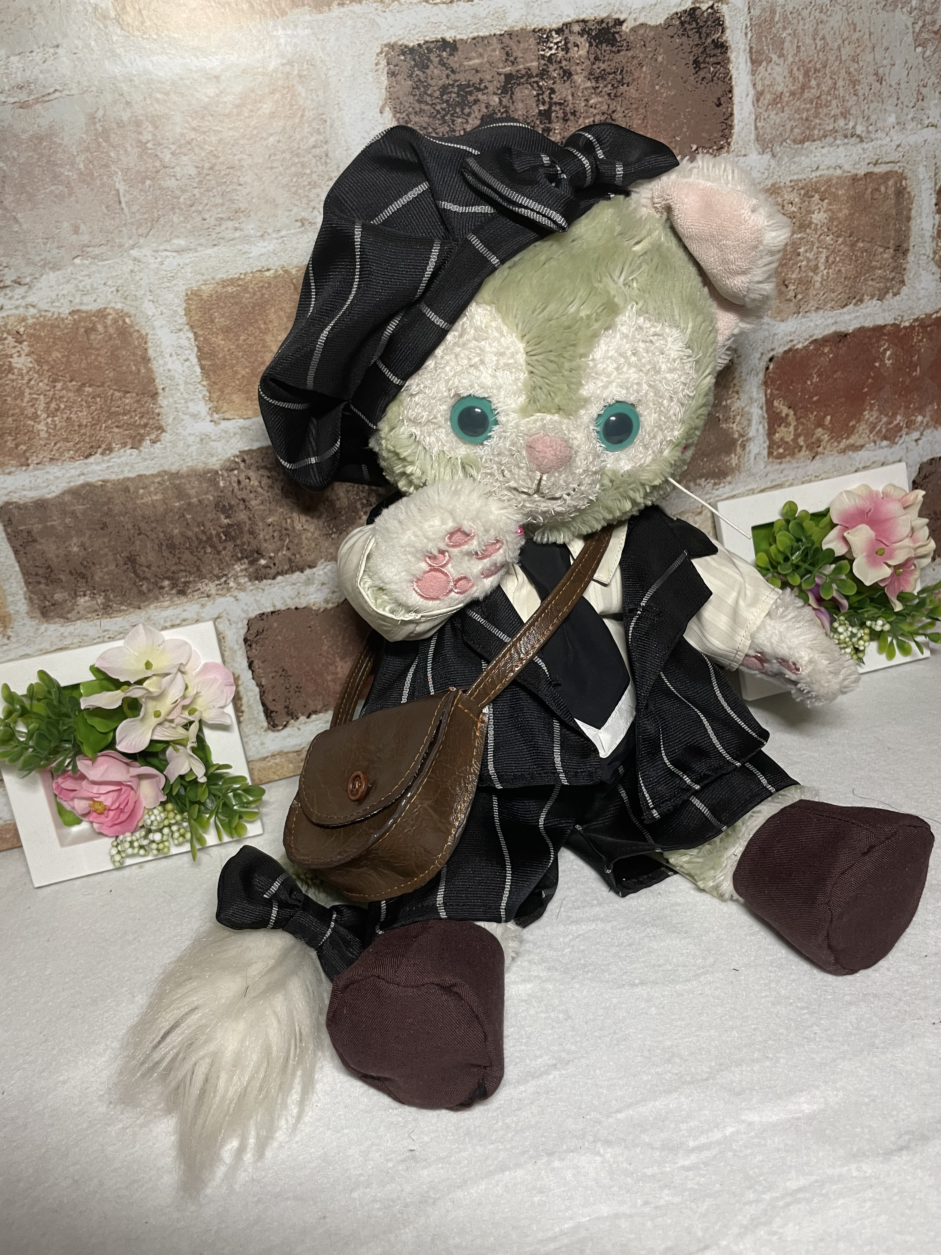 ☆ジェラトーニSサイズ☆紺ストライプ　ベストスーツ９点コスチューム☆リバーシブル帽子