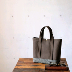 トートＳ◇ウールヘリンボーン×ダークブラウン | 倉敷帆布 1枚目の画像