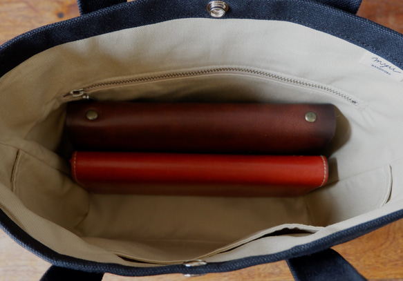 トートＳ◇ウールヘリンボーン×ダークブラウン | 倉敷帆布 6枚目の画像