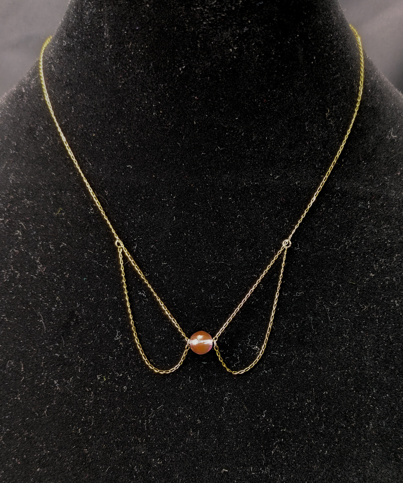 アンティークサフィレットビーズのK14ゴールドフィルドネックレス 12,358円