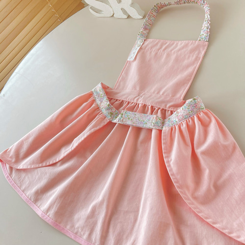 ♡リバティプリント使用のしわになりにくい子供エプロン♡ 三角巾も