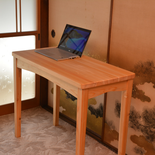 popokolala様向けテーブル、幅120cm 奥行き50cm 高さ65cm 無垢のヒノキ