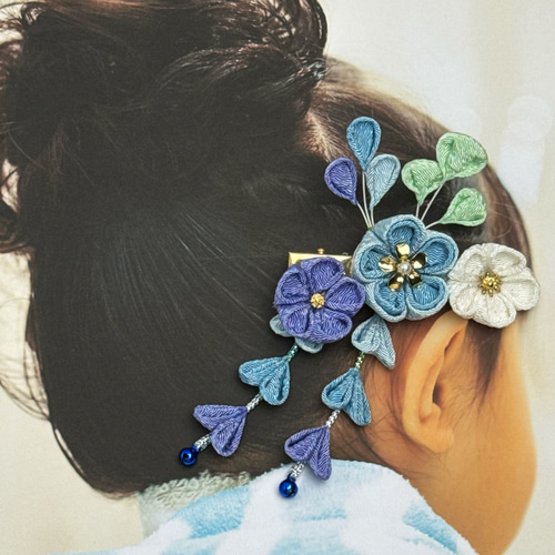パステル つまみ細工 ヘアクリップ 全5色｜子供 七五三 和装 卒園式