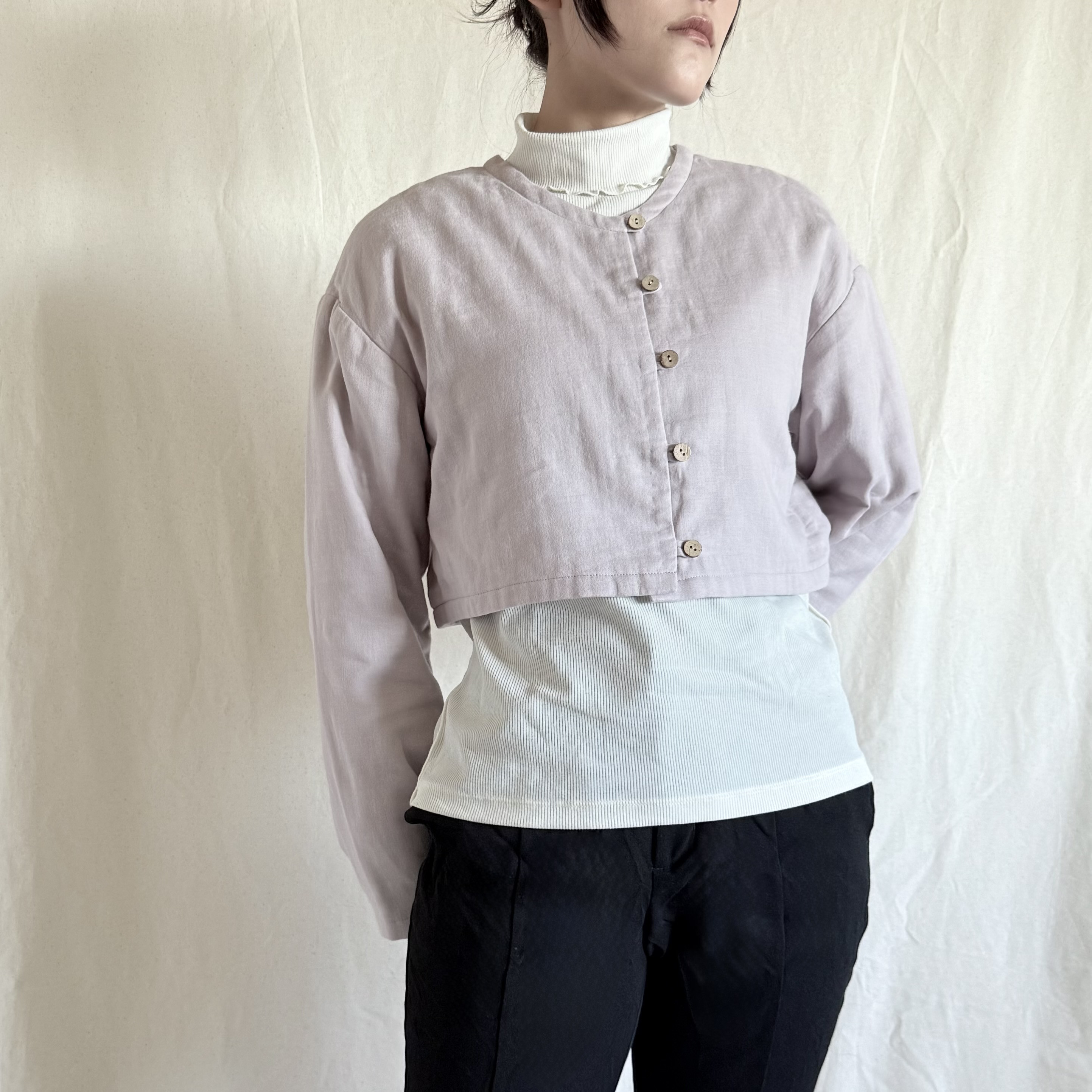 【ダブルガーゼのカーディガン】シスルパープル