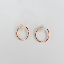 【pink】1.2センチ　ピンクゴールドフィルド　フープイヤリング　 4枚目の画像