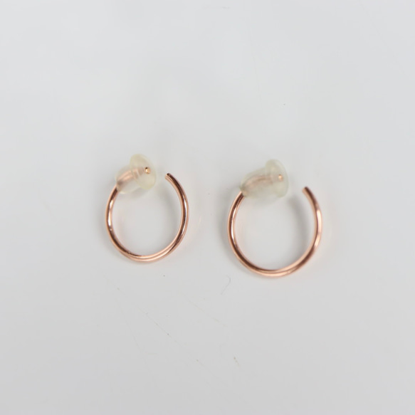 【pink】1.2センチ　ピンクゴールドフィルド　フープイヤリング　 4枚目の画像