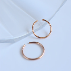 【pink】1.2センチ　ピンクゴールドフィルド　フープイヤリング　 3枚目の画像