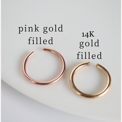 【pink】1.2センチ　ピンクゴールドフィルド　フープイヤリング　 5枚目の画像