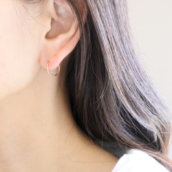 【pink】1.2センチ　ピンクゴールドフィルド　フープイヤリング　 2枚目の画像