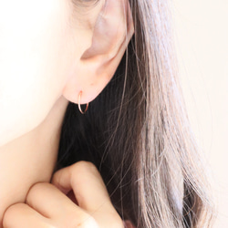 【pink】1.2センチ　ピンクゴールドフィルド　フープイヤリング　 8枚目の画像