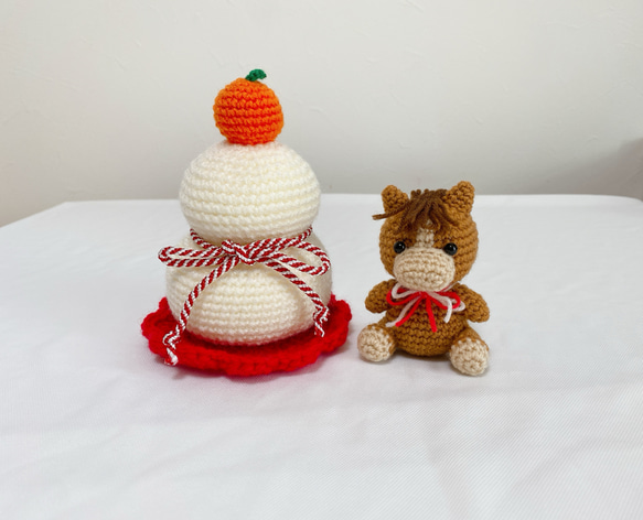 編みぐるみ　8点 2026.午年編みぐるみセット①ブラウン あみぐるみ ANYF＊ 通販