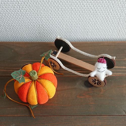 ハロウィン飾り かぼちゃの馬車 ジャックオランタン セット 置物 羊毛