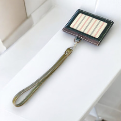 ストレート  ハンドストラップ  N 本革ヌメ エイジング  IDケース 男女兼用 6枚目の画像