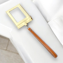 ストレート  ハンドストラップ  N 本革ヌメ エイジング  IDケース 男女兼用 8枚目の画像