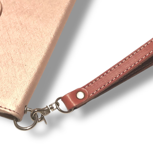 ストレート  ハンドストラップ  N 本革ヌメ エイジング  IDケース 男女兼用 4枚目の画像