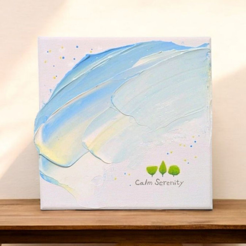 原画『穏やかな静けさ』テクスチャーアート 絵 絵画 空 癒し アクリル