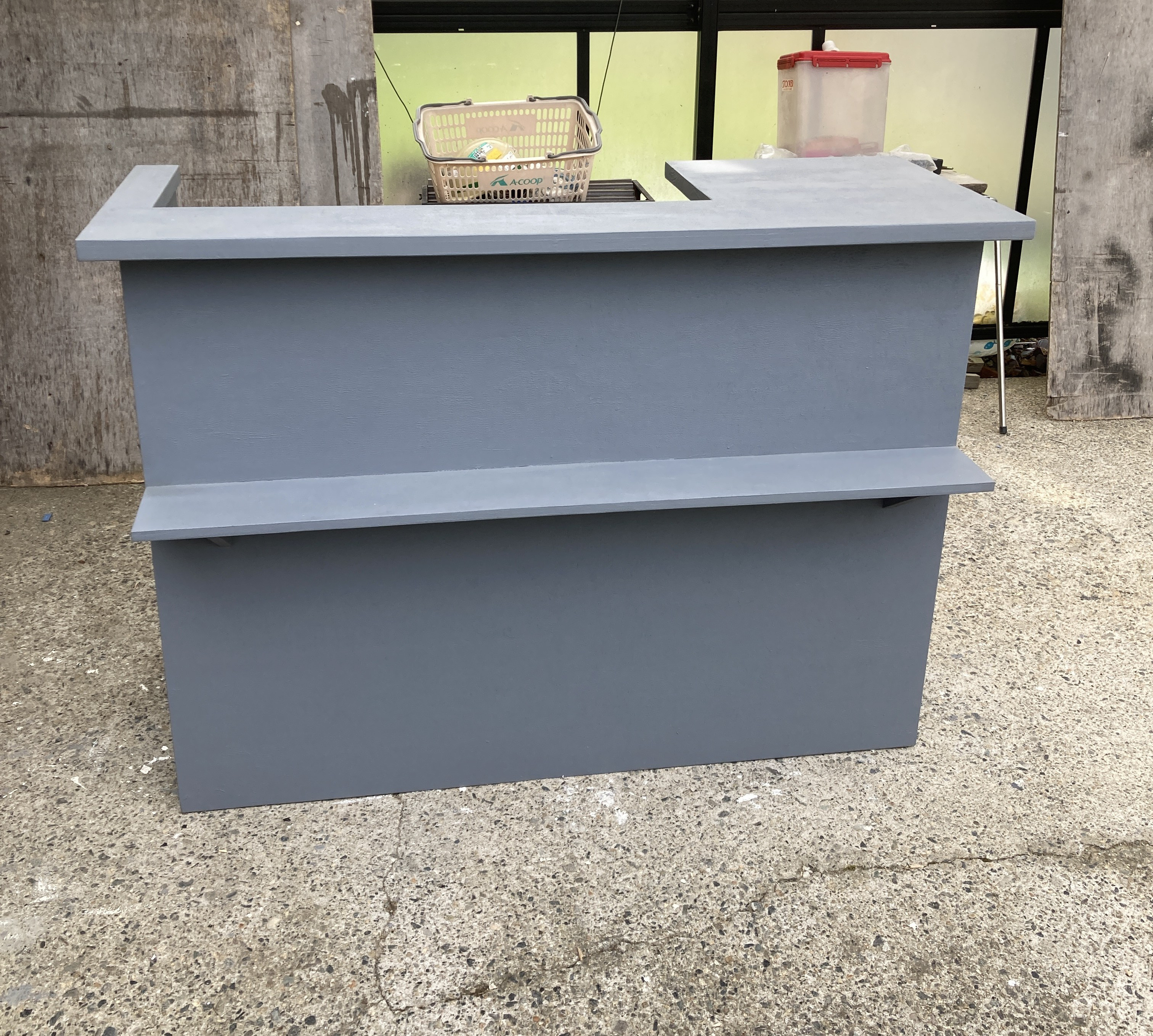 【受注製作】★ざらざら塗装☆石目★モルタル★受付カウンターテー　レジカウンタ【1300】★店舗☆ネイル　美容室