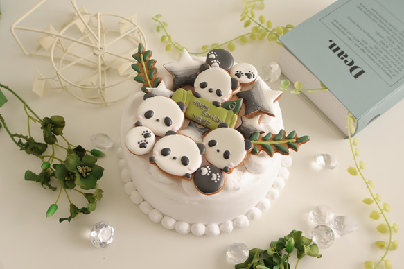 パンダ 【アイシングクッキー】 シック 白黒 おしゃれ オーダー 通販
