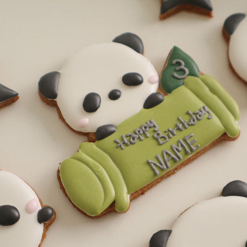 パンダ 【アイシングクッキー】 シック 白黒 おしゃれ オーダー 通販