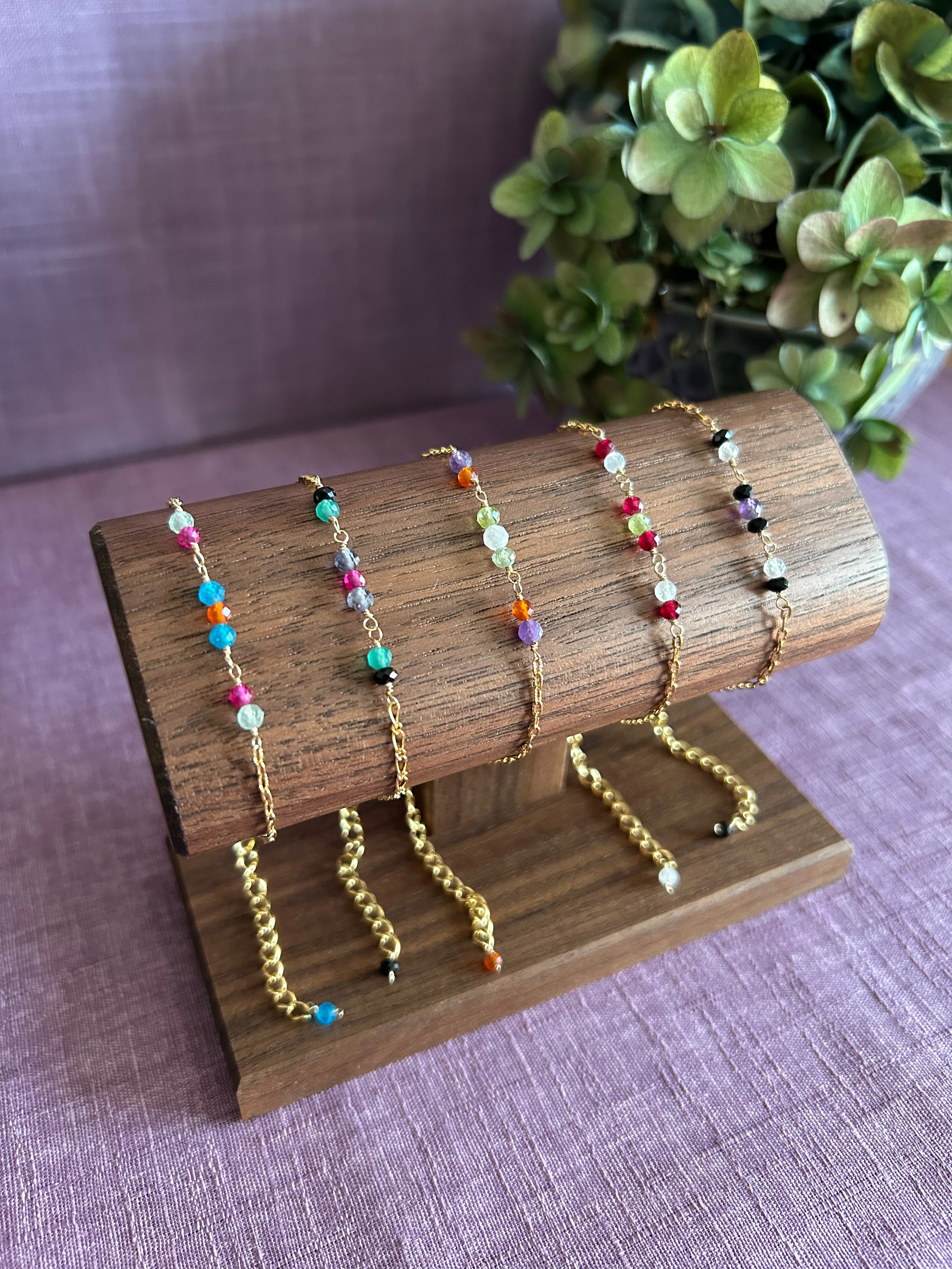 天然石のブレスレット・K14GF（ゴールドフィルド）